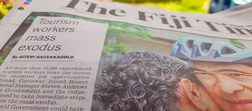 Local newspaper, The Fiji Times.
