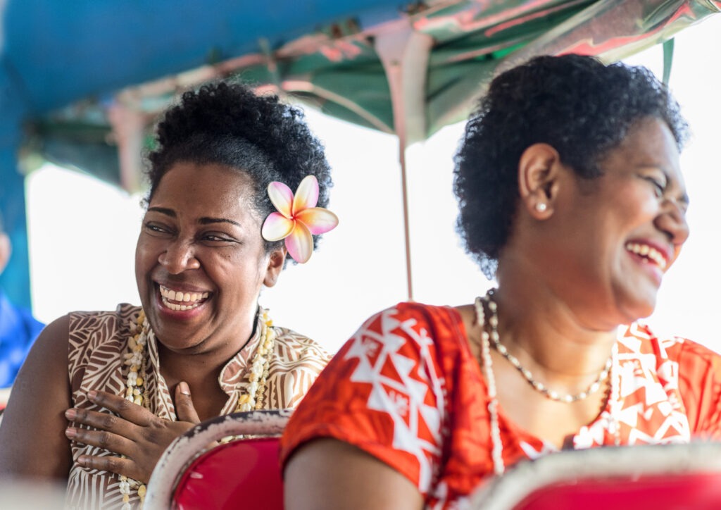 Fijians on bus Tourism Fiji

