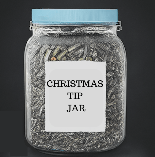Christmas tip jar
