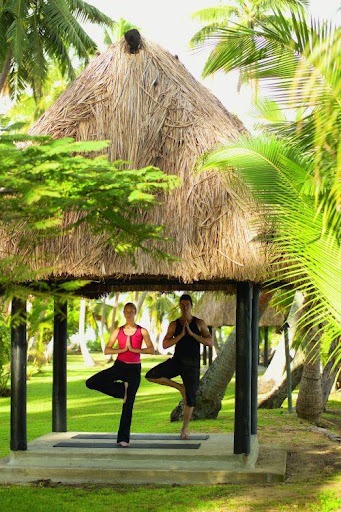 Morning yoga Jean-Michel Cousteau Resort in Fiji
