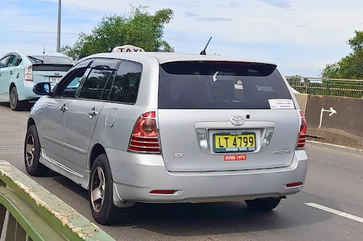 Yellow taxi plates in Fiji
